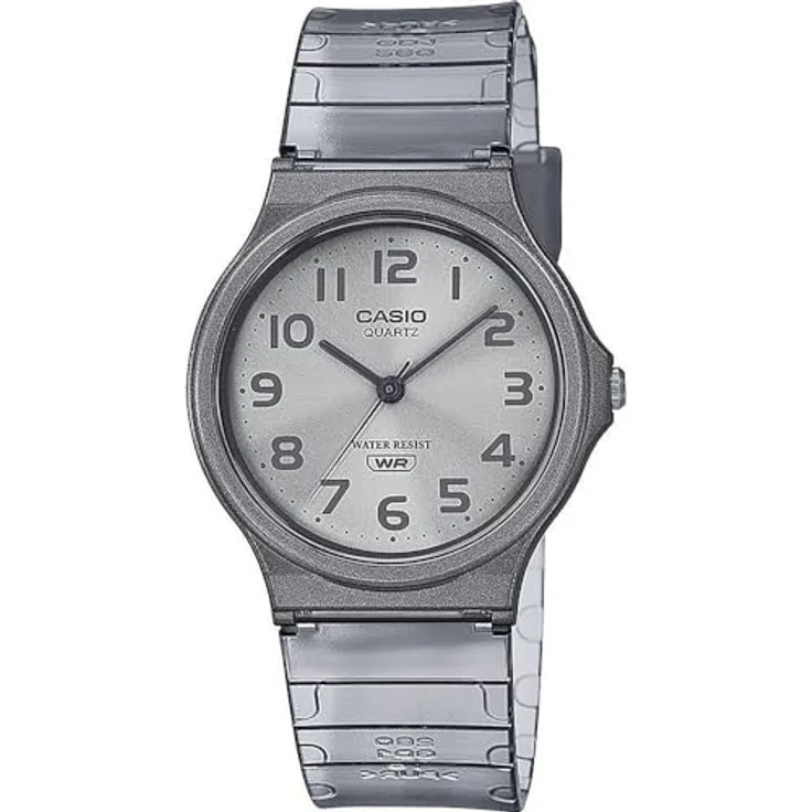 Casio Unisex Quartz Armbanduhr MQ-24S-8BEF mit grauem Plastic/Resin Armband, 35.00mm Gehäuse, weißem Zifferblatt