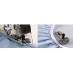 baby lock Nähmaschine Gummibandfuß, für unterschiedliche Gummibandbreiten in gleichmäßiger Dehnung, mit Einlauf für Nahtstabilisator, in der Farbe Weiß