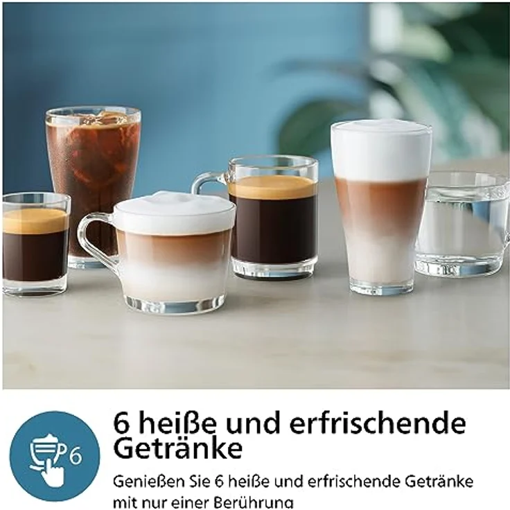 Philips 3300 Series Vollautomatische Espressomaschine - 6 Getränke, Modernes Farb-Touchscreen-Display, LatteGo-Milchsystem, SilentBrew, 100% Keramikmahlwerk, AquaClean Filter. Schwarzchrom (EP3347/90) – Bild 3