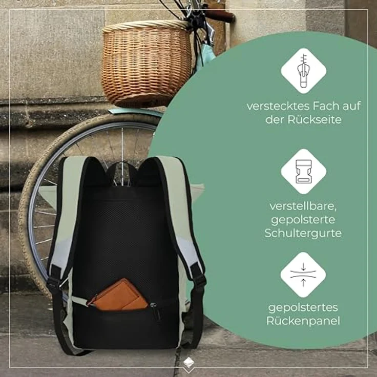 travelite BASICS Roll-Up Rucksack, wasserdichter Freizeitrucksack mit atmungsaktiver Rückwand und reflektierenden Applikationen, schwarz – Bild 7