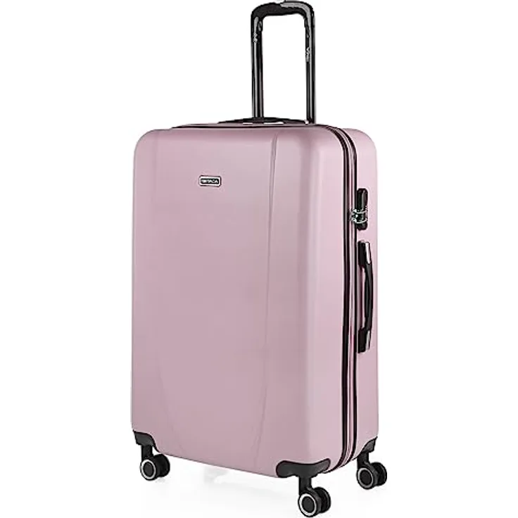 ITACA - Koffer Groß 4 Räder Großer Koffer Leichte - Reisekoffer Groß für Flugzeuge Koffer Hartschale mit Geprüftem Schloss - Handgepäck Koffer 71170, Rosa