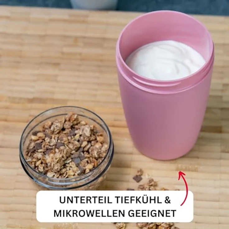 Westmark Müslibecher – praktischer Joghurtbecher to go, Becher ideal für Müsli, Suppe, Porridge oder Joghurt, Mikrowellen- und Tiefkühler-geeignet – 700 ml, BPA-frei, Rosa – Bild 5