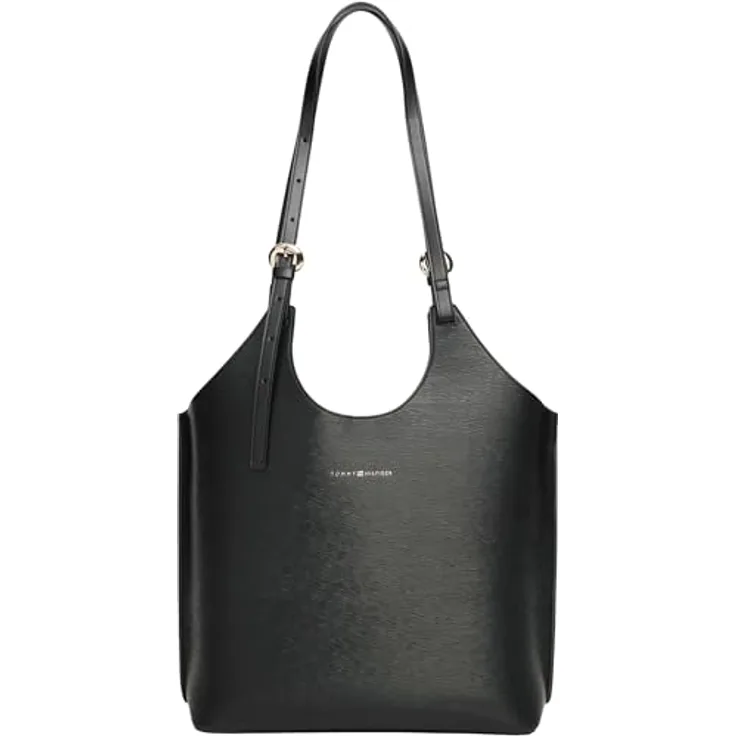 Tommy Hilfiger TH Modern Shopper Tasche, schwarz, 36 cm x 12 cm x 40 cm, 100% Polyurethan