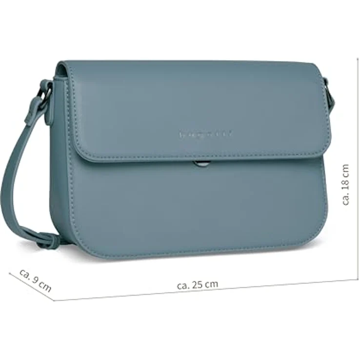 Bugatti Almata Umhängetasche M, Blau, 25 cm, aus strapazierfähigem Polyurethan mit Reißverschluss und verstellbarem Schultergurt – Bild 2