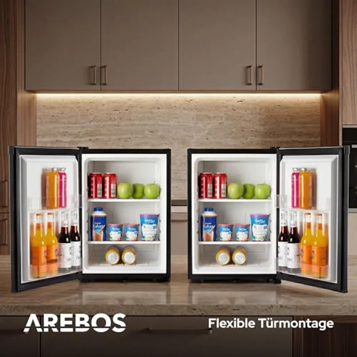 Arebos Getränkekühlschrank AR-HE-MKS40, 40L, kompakt, 3-Stufen Thermostat, abschließbar, schwarze Front, leiser Betrieb – Bild 8