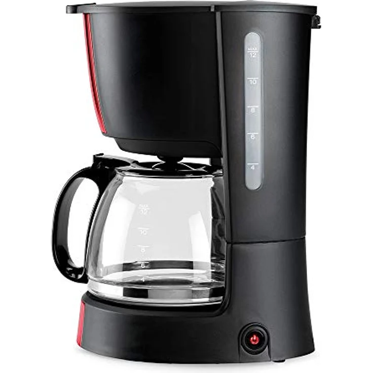 Solac CF4029 Stillo Red Kaffeemaschine mit 1,2 l Fassungsvermögen, 12 Kaffeetassen, 900 W, Schwarz und Rot – Bild 2