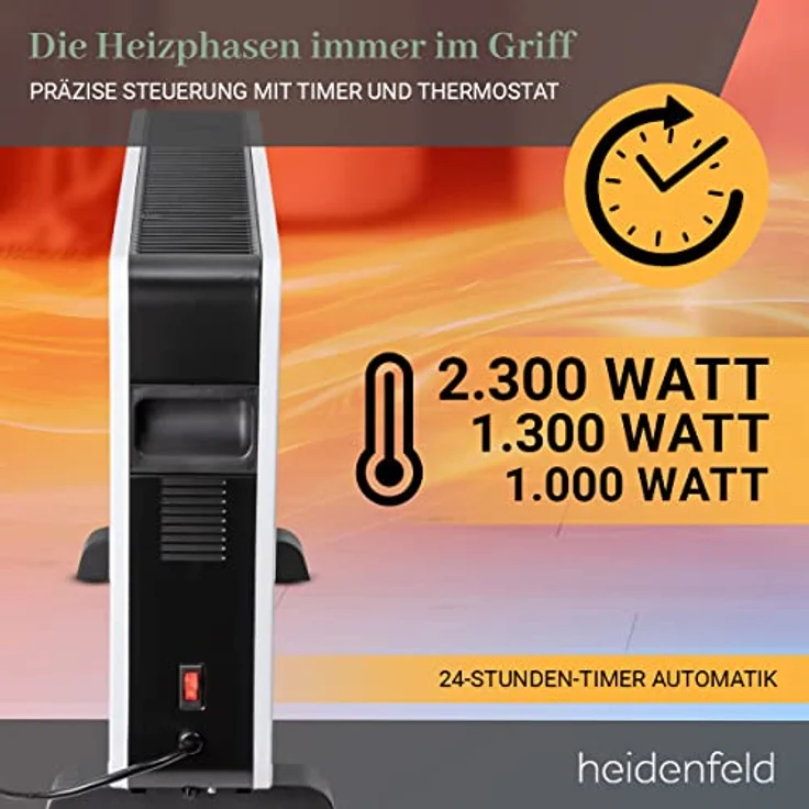 Heidenfeld Konvektorheizung EK100 Elektroheizung Konvektor Heizung Heizkörper – Bild 6