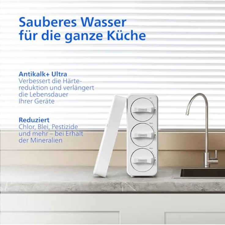 Philips AUT1211/10, Unter Spüle Microfiltrations-System mit 0,01 μm Ultrafiltration, Wasserfilter in Weiß – Bild 2