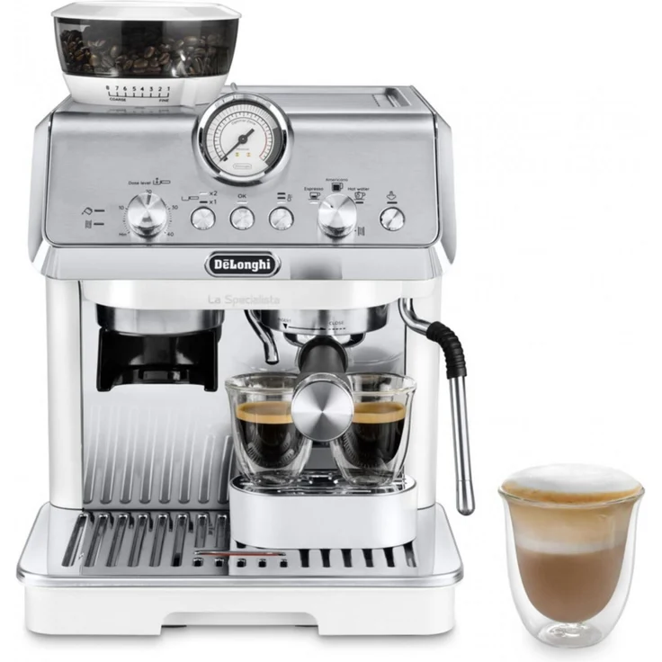 De'Longhi La Specialista Arte, Siebträgermaschine mit 1400 W, 15 bar Pumpendruck, Weiss