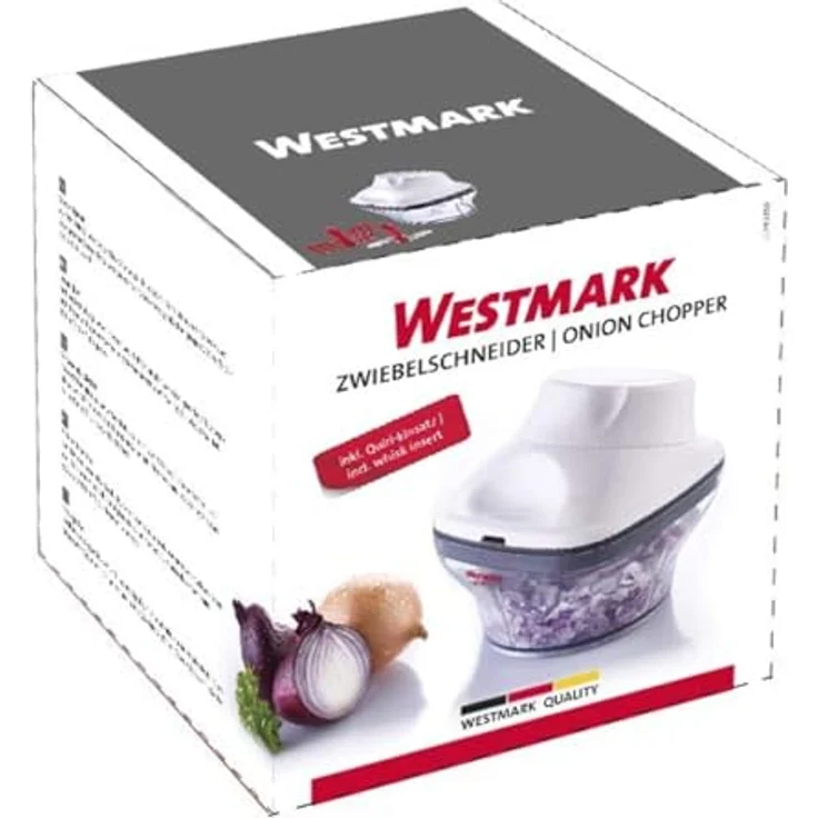 Westmark Zwiebel- und Kräuterschneider, Mit Messer- und Quirl-Einsatz, Füllvermögen: 250 ml, Kunststoff-Rostfreier Edelstahl, Weiß-Grün-Transparent, 11592260 – Bild 8