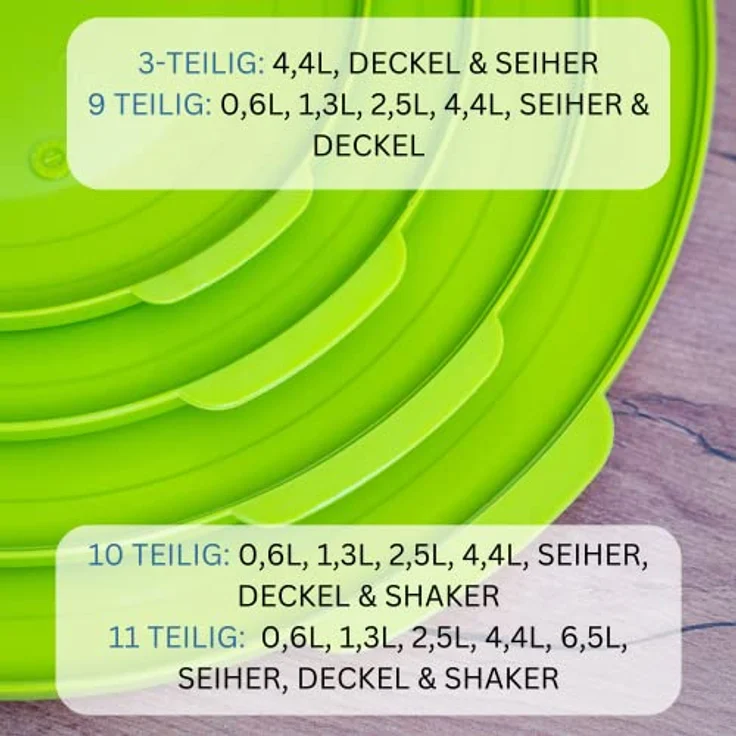 Westmark Vorratsdose/Servier-Schüssel mit Deckel und Sieb/Seiher, 3 teilig, Fassungsvermögen: 4,4 Liter, Kunststoff, BPA-frei, Olympia, Farbe: Transparent/Grün, 2418227A – Bild 2