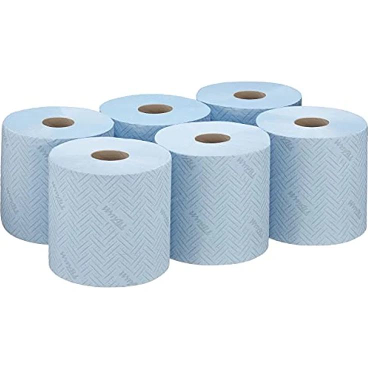 WypAll L10 Papierreinigungstücher für Lebensmittel und Hygiene 7255 – 1-lagige blaue Rolle mit Zentralentnahme – 6 Rollen mit Zentralentnahme x 800 Papierreinigungstücher (insges. 4.800) – Bild 2