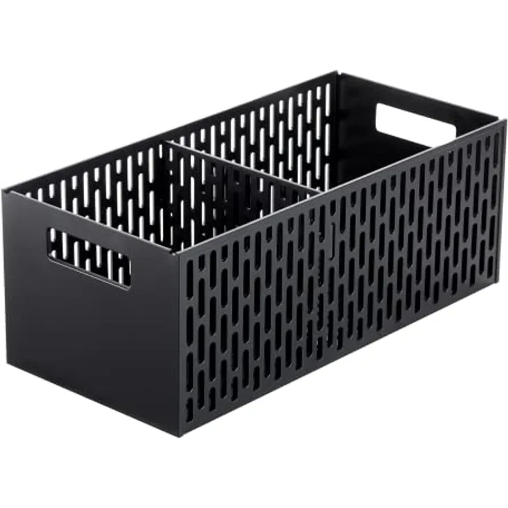YAMAZAKI Stapelbarer Gemüsesocker Gemüsekorb, Kunststoff, Schwarz, One Size