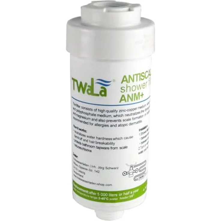 TWaLa 2x Duschfilter AWF-SWR-P, Wasserfilter gegen Kalk und Chlor, schnell montierbar, weiß – Bild 7