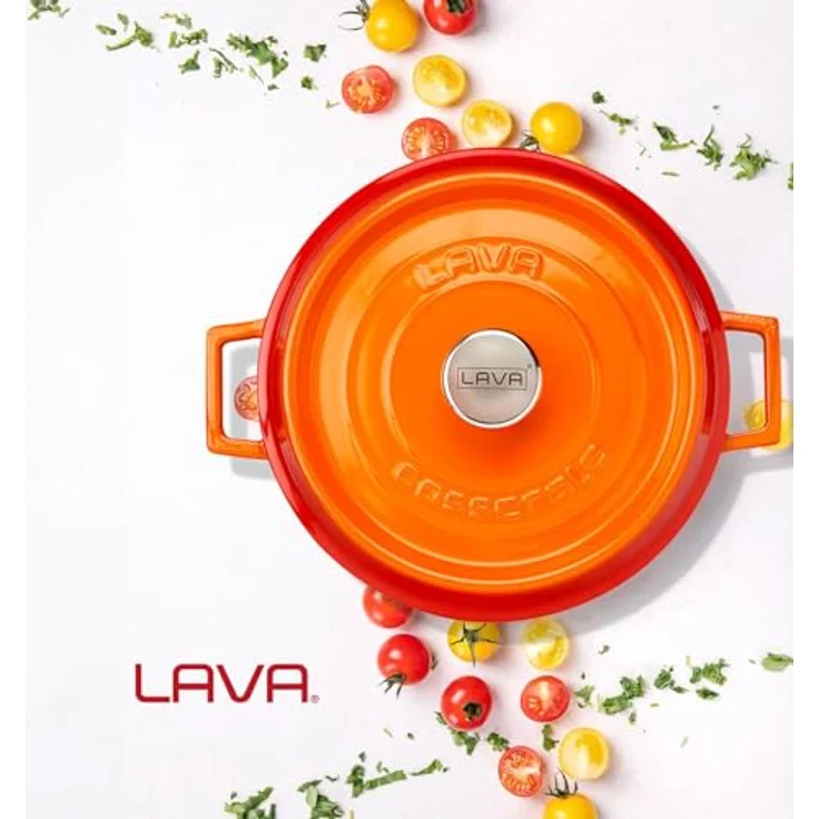 LAVA Emaillierter Gusseisen-Schmortopf Ø 28 cm, 3,51 Liter, backofengeeignet, inkl. Deckel – Bild 7