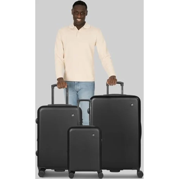 Bugatti Valencia 2.0 Kofferset, 3-teilig mit Dehnfalte und 4 Rollen, Schwarz, (38 l) – Bild 7