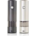 AdHoc Set elektrische Pfeffer- und Salzmühle i.Mill, lig, Pfeffermühle + Salzmühle, Grau