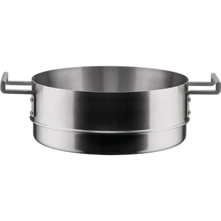 Alessi Convivio DC307, Design-Dampfkorb aus Edelstahl 18/10 mit PVD-lackierten Stahlgriffen, satiniert, Höhe 10 cm, Durchmesser 24 cm