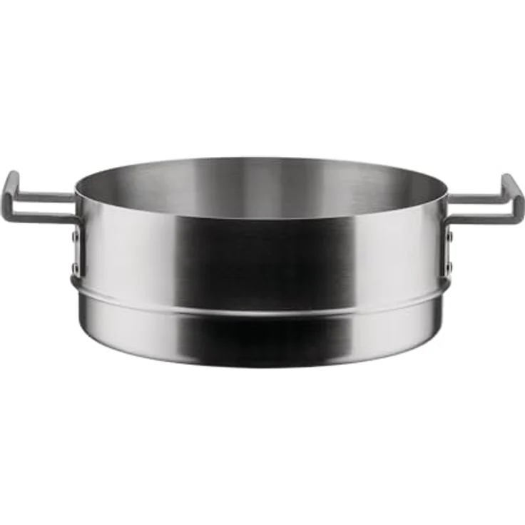 Alessi Convivio DC307, Design-Dampfkorb aus Edelstahl 18/10 mit PVD-lackierten Stahlgriffen, satiniert, Höhe 10 cm, Durchmesser 24 cm – Bild 1
