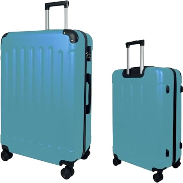 MY TRAVEL BAG Hartschalen-Koffer Reisekoffer ABS Koffer, 360° Rollen-System, Türkis, Großer Koffer (75cm) – Bild 1