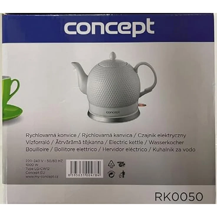 CONPT Hausgeräte Concept Golf RK0050 Elektrischer Wasserkocher Drahtlose Keramik Krug 3D-Golfball-Design 1.2L 1000 W, Ceramic, 1.2 liters – Bild 7