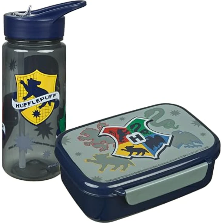 Scooli Lunchbox Harry Potter Set, 2-tlg. mit auslaufsicherer Brotzeitdose und 500 ml Trinkflasche, BPA-frei – Bild 1