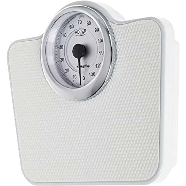 Adler AD 8180 Mechanische Personenwaage - Körpergewicht - Analoge Fitnesswaage - 136kg Kapazität - ⌀15cm Zifferblatt - Rutschfeste Oberfläche - Leicht ablesbar - Kalibriert mit Knopf – Bild 1