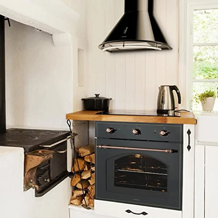 Klarstein Vilhelmine - Einbau-Backofen, Elektrobackofen, 55 Liter Volumen, Vintage-Design, 3 Betriebsfunktionen, Ober- Unterhitze, Garzeit-Timer, Edelstahl, schwarz-kupfer – Bild 5