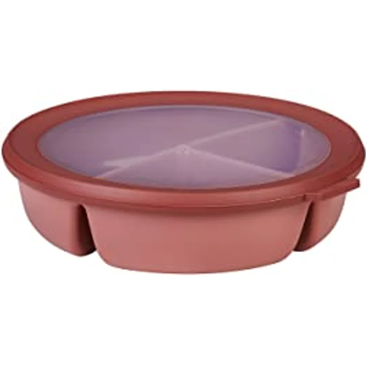 Mepal – Bento-Schüssel, Multischale mit 3 Fächern, rund Cirqula – Frischhaltedose luftdicht – Mahlzeiten getrennt aufbewahren – Meal-Prep-Boxen & Vorratsdosen – 250 ml, 250 ml & 500 ml – Vivid mauve – Bild 1