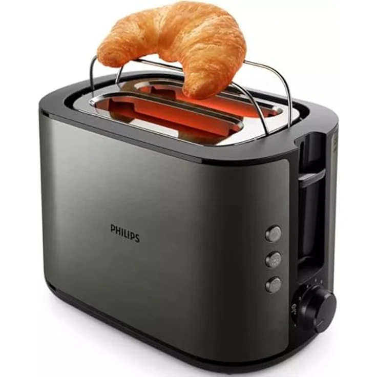 Philips Viva Collection HD2651/80 950W Toaster, Edelstahlschlitz für gleichmäßiges Rösten – Bild 1