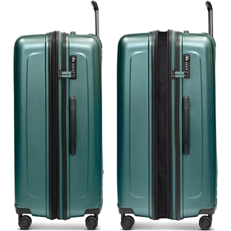 REDOLZ sehr großer Hartschalen L+ Trolley | 52 x 34 x 77 cm | mit Dehnfalte von 123 auf 140 Liter erweiterbar | Ultra-leicht Polypropylen, 4-Doppelrollen & TSA | nur 4,4 kg – Bild 2