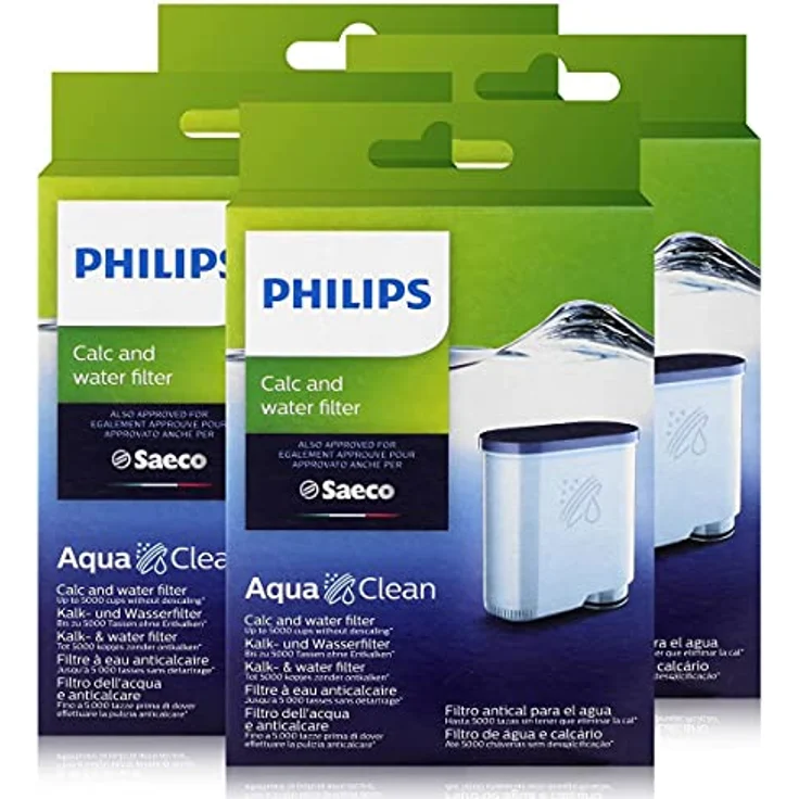 4 x Saeco AquaClean Kalk- und Wasserfilter, kompatibel mit Philips und Saeco Vollautomaten mit AquaClean-Aufkleber – Bild 2