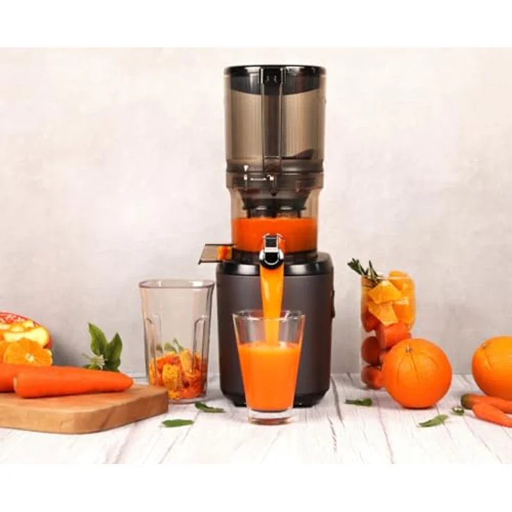 Kuvings Slow Juicer AUTO6, Entsafter für Gemüse und Obst mit 1.7L Auto-Hopper, ruhiger 200 Watt Motor, 2-in-1 für Saft & Sorbet, BPA-frei, leicht zu reinigen, schlankes Design, Matt Navy – Bild 2