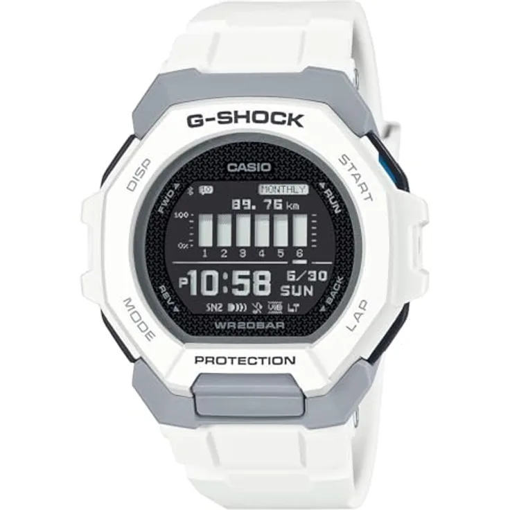 Casio G-Shock men's watch white GBD-300-7ER with Bluetooth and resin case and strap