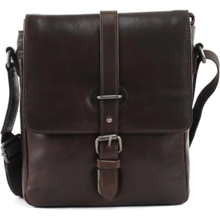 Leonhard Heyden Roma Umhängetasche Leder, 22 cm, braun, mit Handy- und Tabletfach, verstellbarem Umhängeriemen
