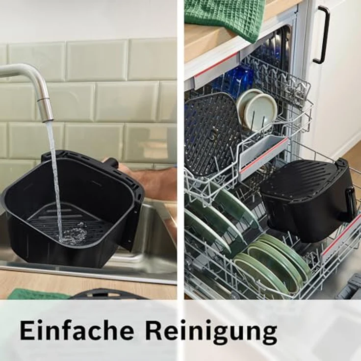 BOSCH Heißluftfritteuse Air Fryer Serie 4 MAF462B0, 6,1l, 2 Heizelemente, 7 Programme, Auftaufunktion, spülmaschinengeeigneter Korb/Gitter, schwarz – Bild 6