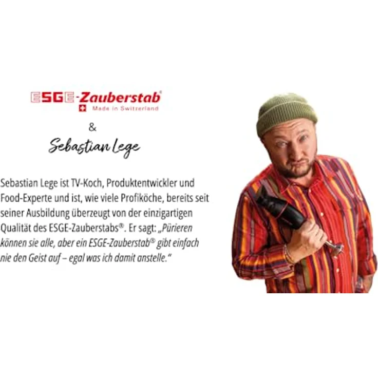 ESGE-Zauberstab E 120 Select, Stabmixer Bundle in Rot mit 120 W, 2 Tempo-Stufen und verschiedenen Aufsätzen – Bild 5