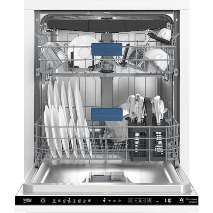 Beko BDIN38450 vollintegrierter Geschirrspüler, 60 cm, 14 Maßgedecke, 8 Programme, Besteckschublade, LCD, WaterSafe+, 42 dB, B – Bild 2