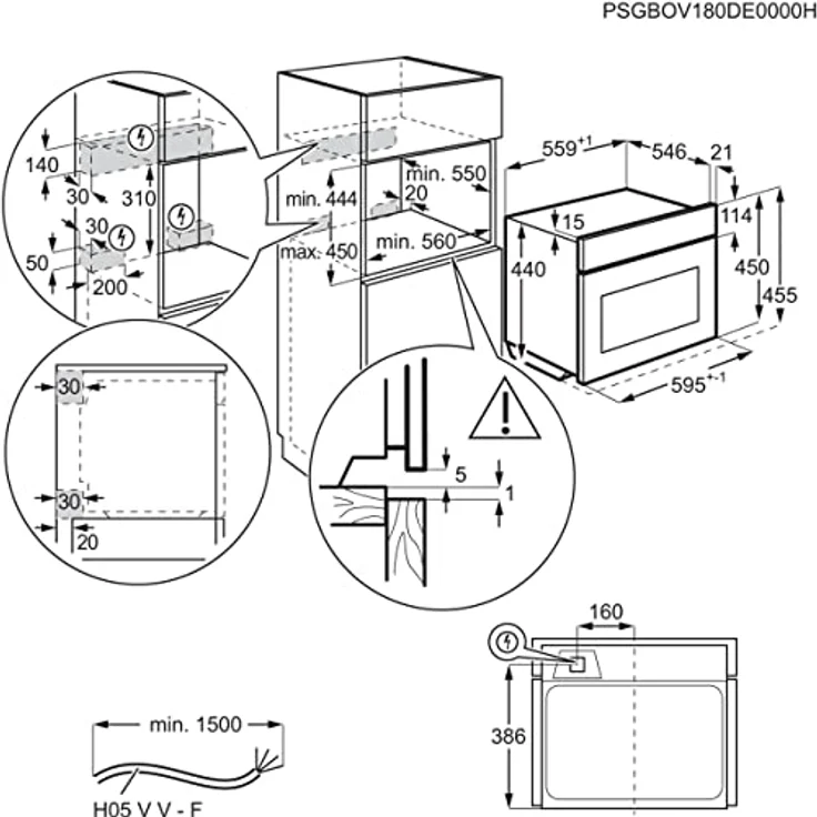AEG Mikrowelle KMK721880W, integrierte Grill-Mikrowelle mit 42 l Volumen und 1000 W Leistung, weiß – Bild 7