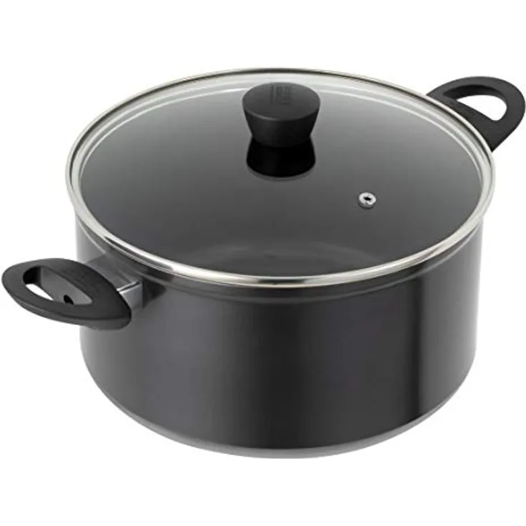 KUHN RIKON Easy Induction Kochtopf aus Aluminium mit Antihaftbeschichtung, 3 Liter/20 cm, Schwarz