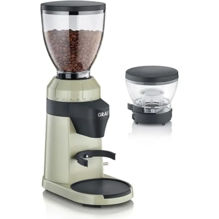 GRAEF Kaffeemühle CM8007 | elektrische Bohnenmühle mit LED Beleuchtung | 40 Mahlgradeinstellungen | 350g Füllmenge | pistazie