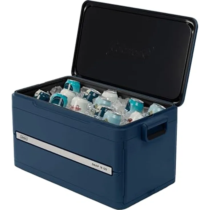 Coleman Snap N Go Faltbare Kühlbox, 45QT, 42L, 76 Dosen, 55 Stunden Kälte, abnehmbares wasserdichtes Futter für Camping und Outdoor