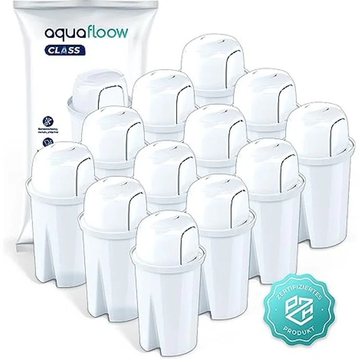 Aquafloow Wasserfilter kartuschen Classic kompatibel mit Brita Classic, Dafi Classic, PearlCo Classic, Anna Monomax -12 Stück