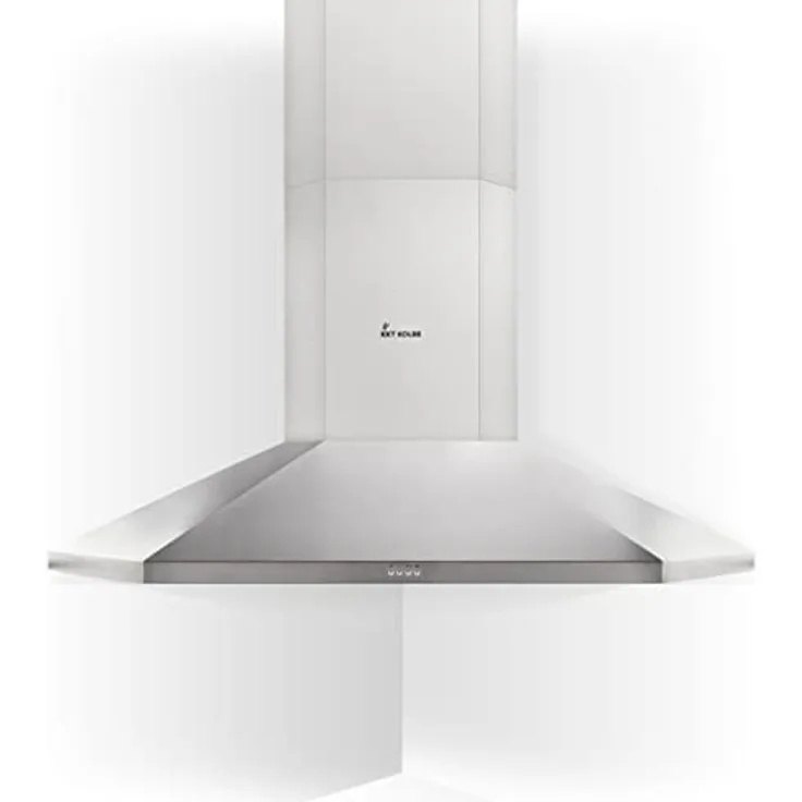 Dunstabzugshaube 90 cm | Wandhaube | Edelstahl | Druckknopf Bedienung | ANGOLO106ED