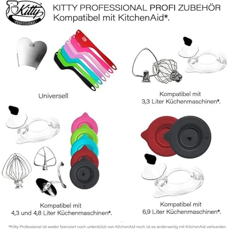 Kitty Professional Knethaken Edelstahl "Teigpeitsche" Zubehör kompatibel mit KitchenAid Küchenmaschine | Küchenhelfer Backzubehör Rührschüssel 4,3/4,8 Liter: Spülmaschinenfest, Spiralhaken – Bild 3
