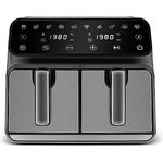 Karaca Multifry XXXL 4+4 Liter Digital Twin Twin Airfryer - Gesündere und Köstliche Zubereitung von Mahlzeiten für die Ganze Familie - 1700 W Leistung und 360-Grad-Luftzirkulationstechnologie