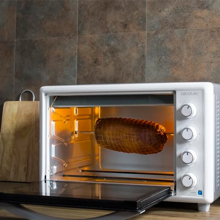 Cecotec Tischkonvektionsofen Bake&Toast 4600, 46 Liter mit 2000 W, 12 Funktionen, Innenbeleuchtung und Drehspieß, Weiß – Bild 4