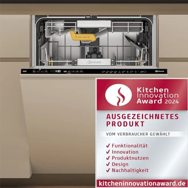 Bauknecht B8I HP42 LC, vollintegrierbarer Geschirrspüler mit MaxiSpace und NaturalDry, Energieeffizienzklasse C, 42 dB – Bild 2