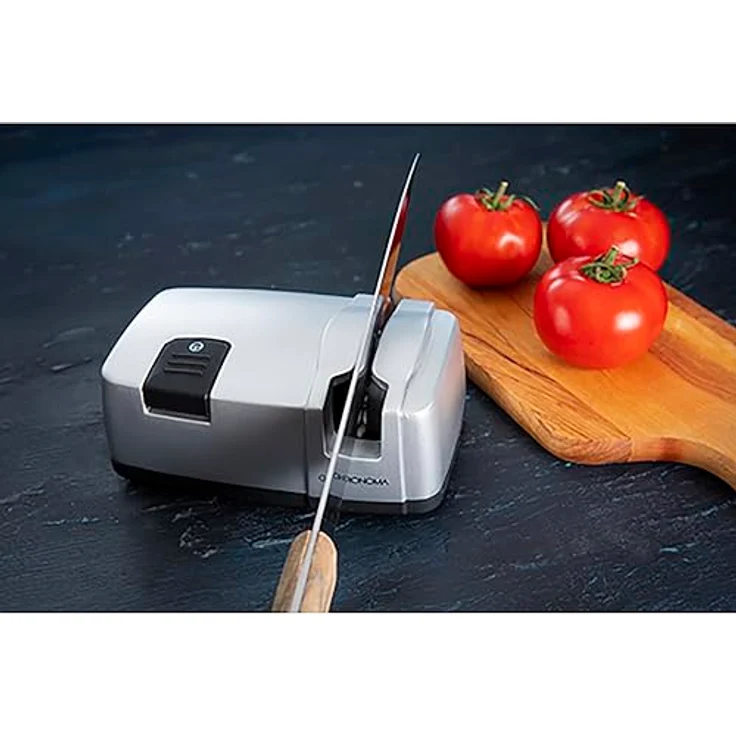 Gastronoma 18310012, Elektrischer Messerschärfer mit 20 Keramikstäben, Silber – Bild 7