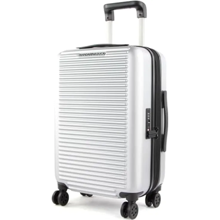 Mandarina Duck TANK CASE - TROLLEY CABIN EXP Grau (Grau) 35x55x23/26(BxHxW) - Kabinen-Koffer mit erweiterbarem Hartschalen und TSA Zahlenschloss